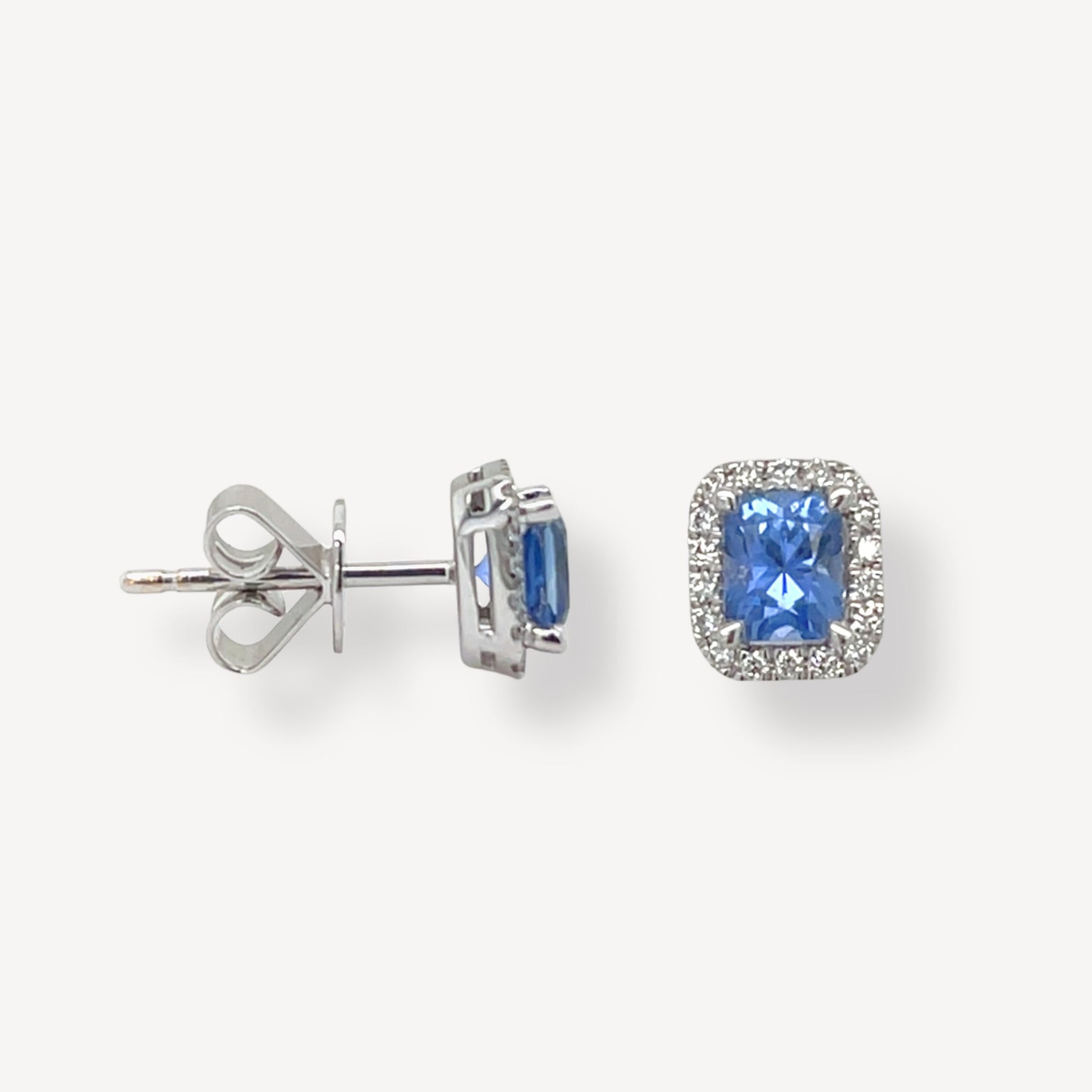 14ct Sapphire and Diamond Stud Earrings