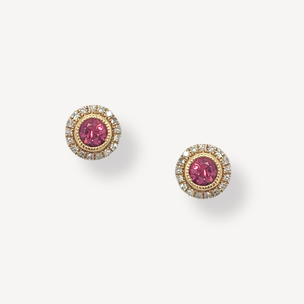 18ct Ruby and Diamond Stud Earrings