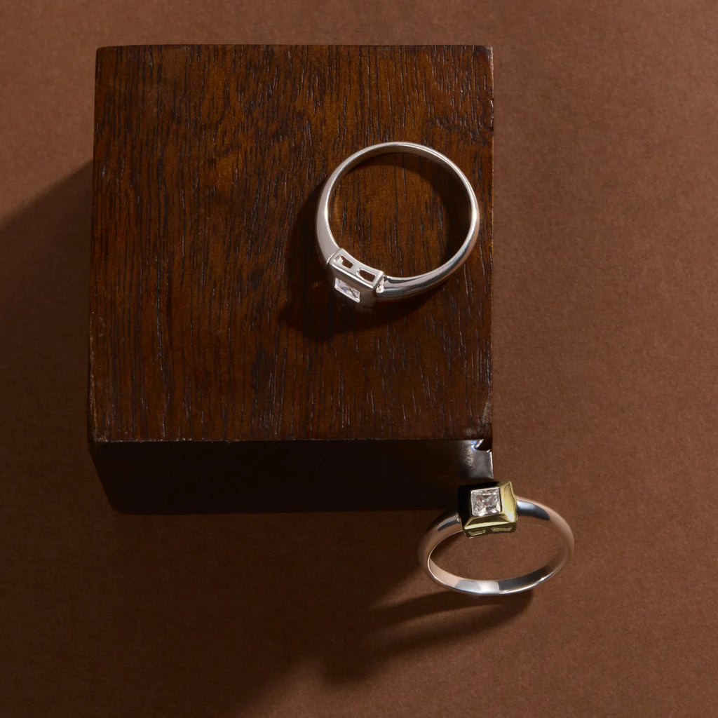 Najo Halo 2-Tone Cubic Zirconia Ring