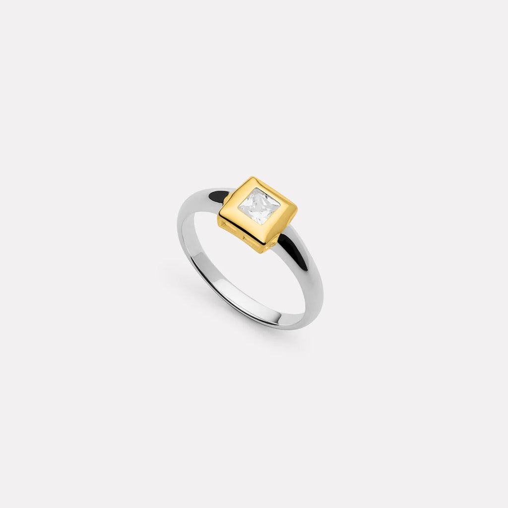 Najo Halo 2-Tone Cubic Zirconia Ring