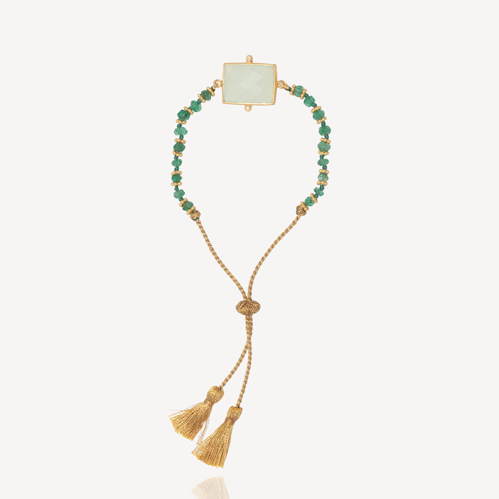 RubyTeva Adjustable Aqua Chalcedony Kasbah Bracelet