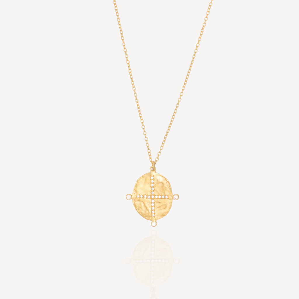 RubyTeva Cubic Cross Necklace