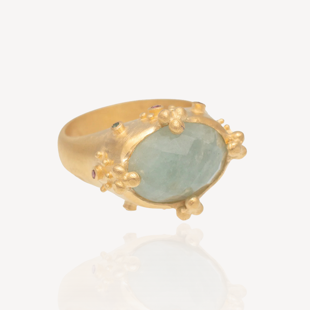 RubyTeva Aquamarine Atlas Ring