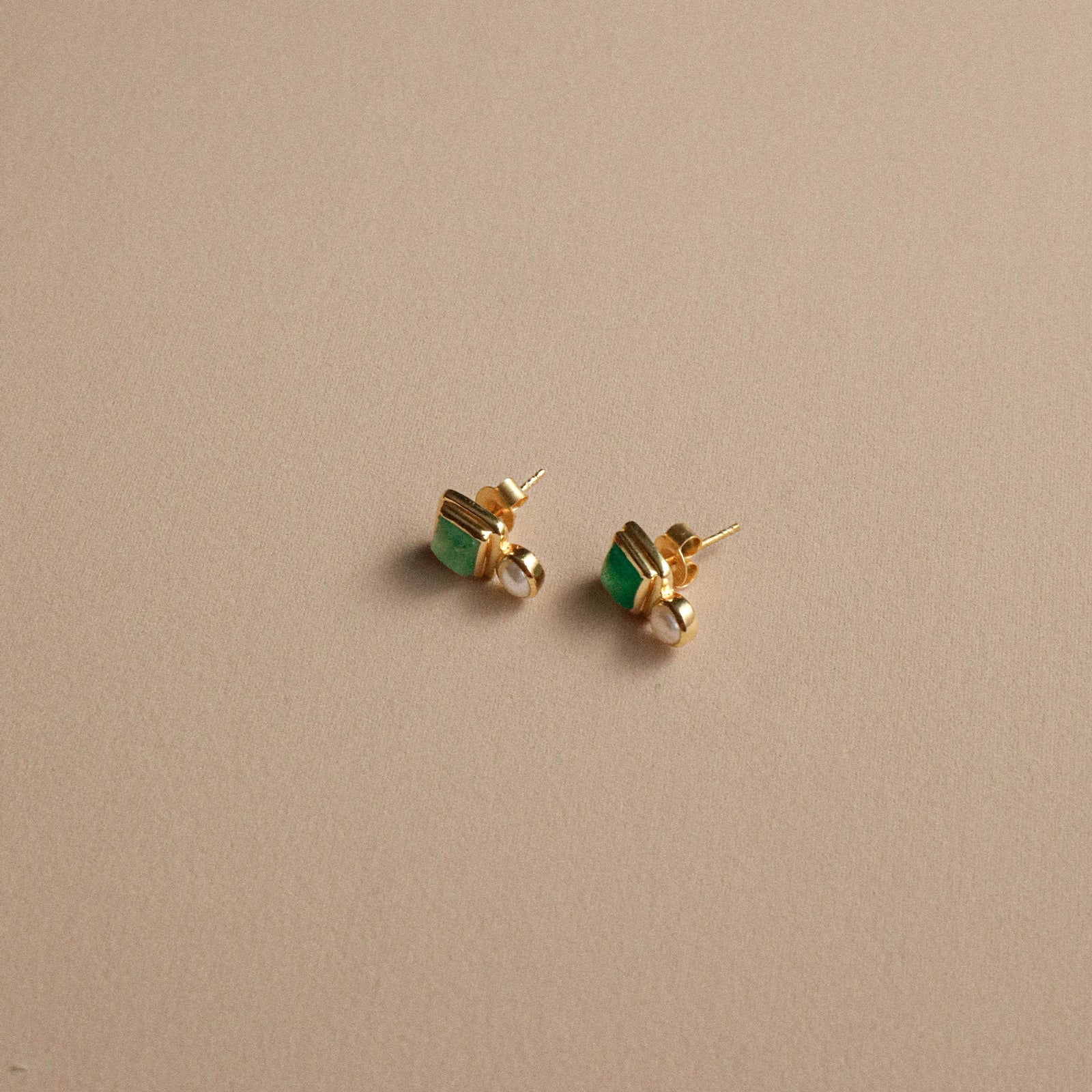 Impressionist Earrings Green Aventurine