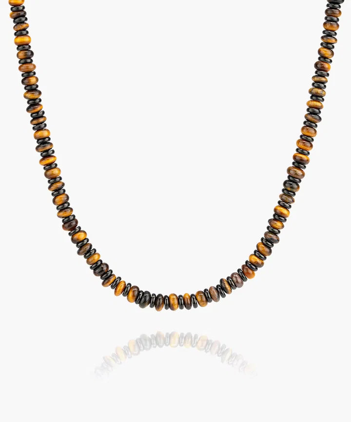 Pig & Hen Mens Brontide Necklace Tiger Eye | Black