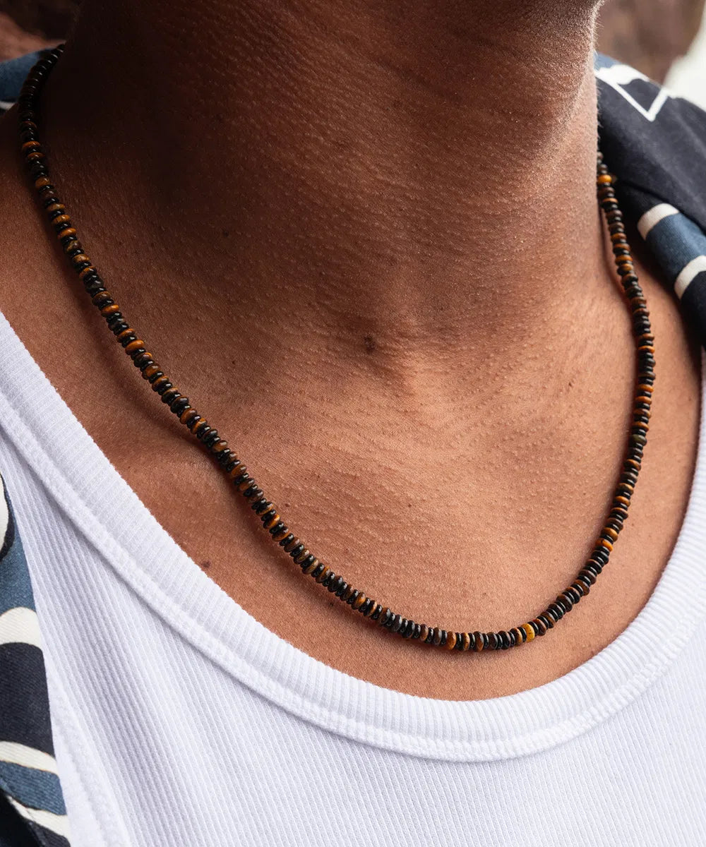 Pig & Hen Mens Brontide Necklace Tiger Eye | Black