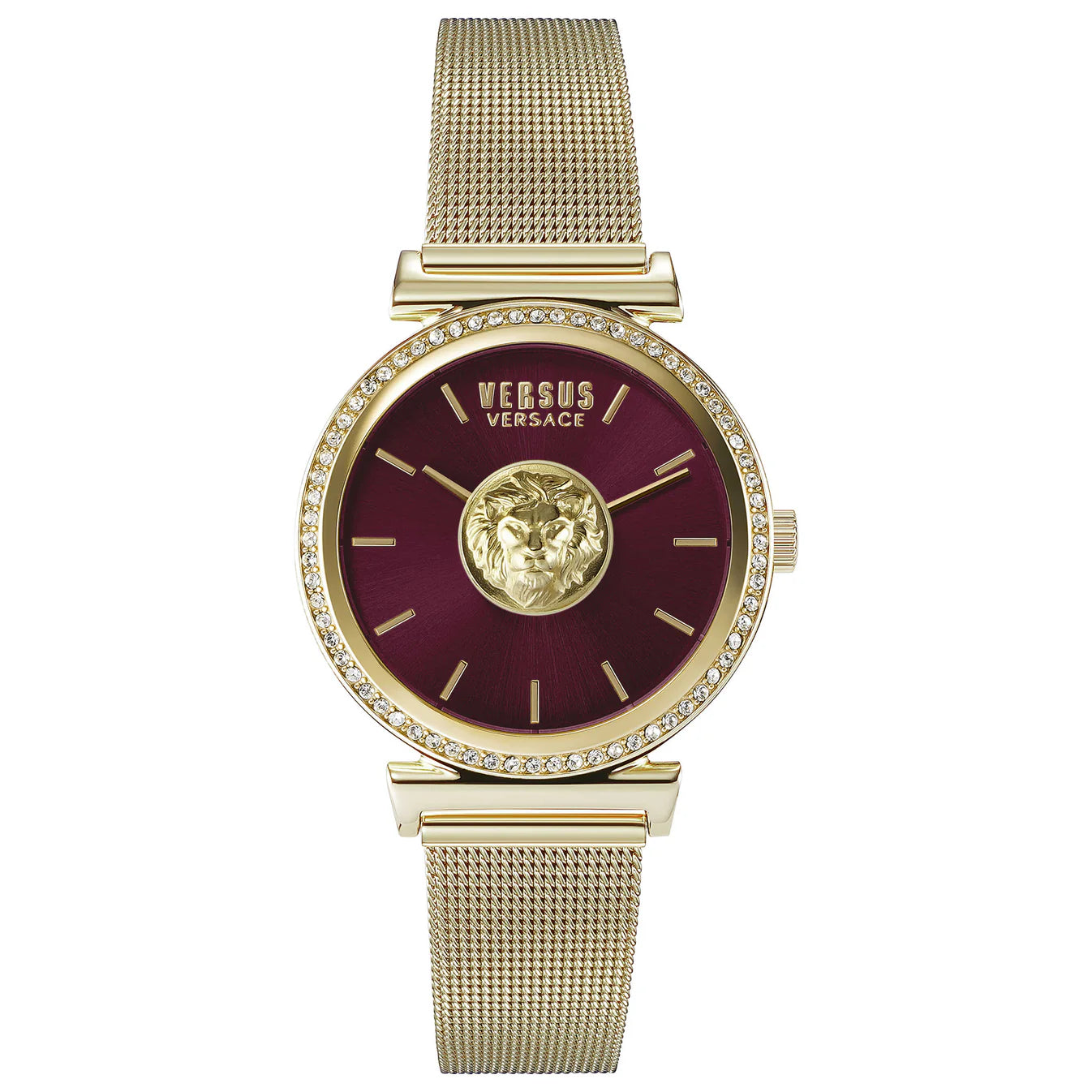 Versus Versace Brick Lane Mesh Quartz Burgundy Women's Watch
