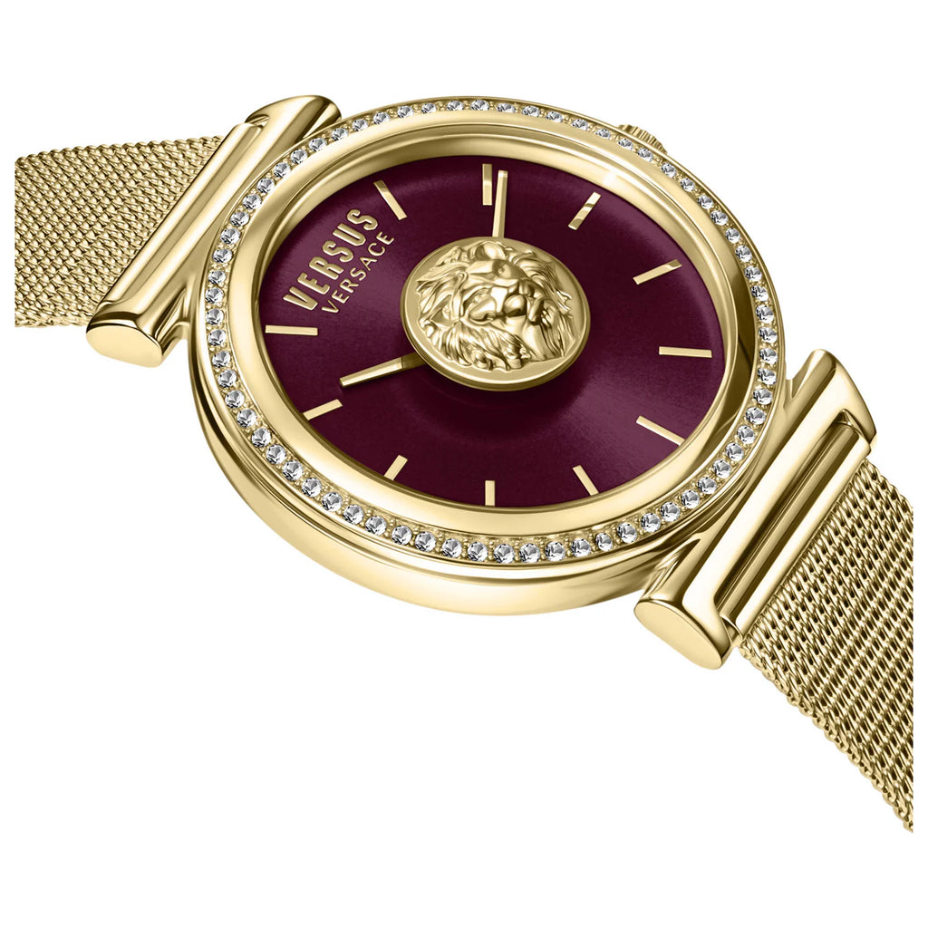 Versus Versace Brick Lane Mesh Quartz Burgundy Women's Watch